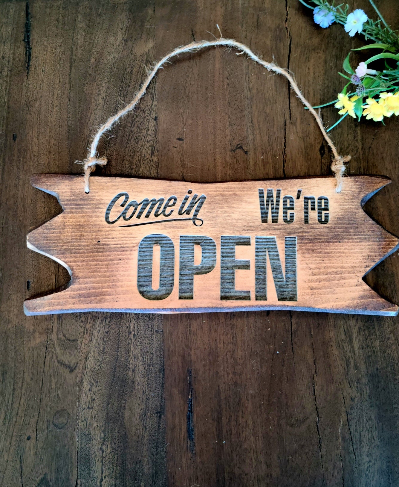 Rustic Double-Sided Open/Closed Reversible Sign