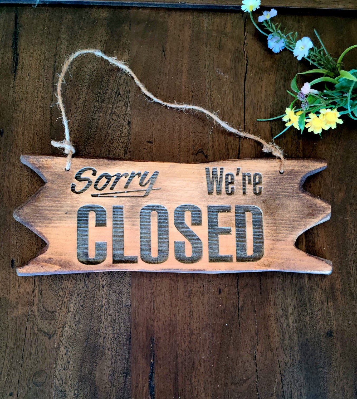 Rustic Double-Sided Open/Closed Reversible Sign