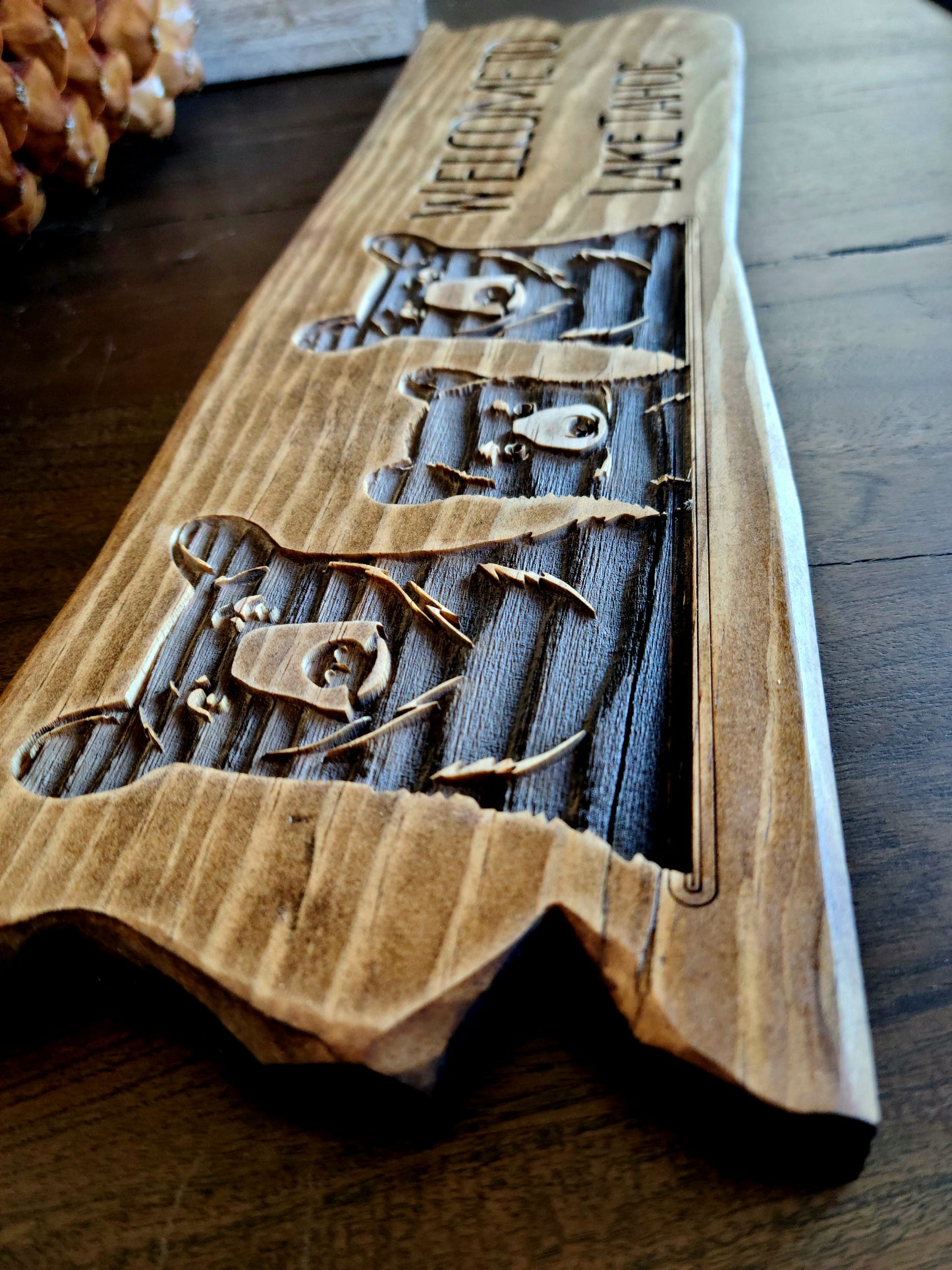Rustic Black Bears Welcome To Lake Tahoe Wood Sign