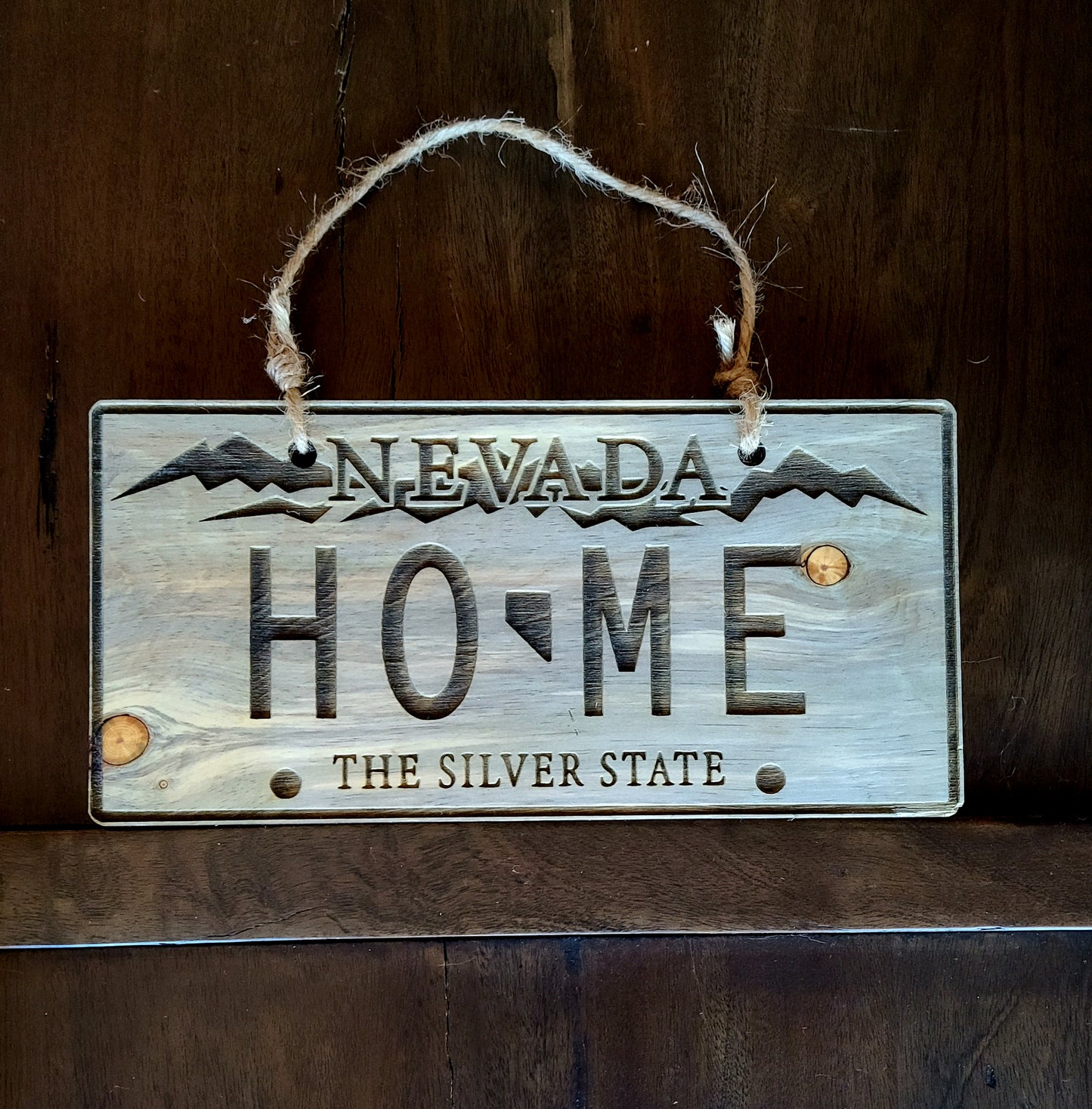 NV Rustic Wood License Plate