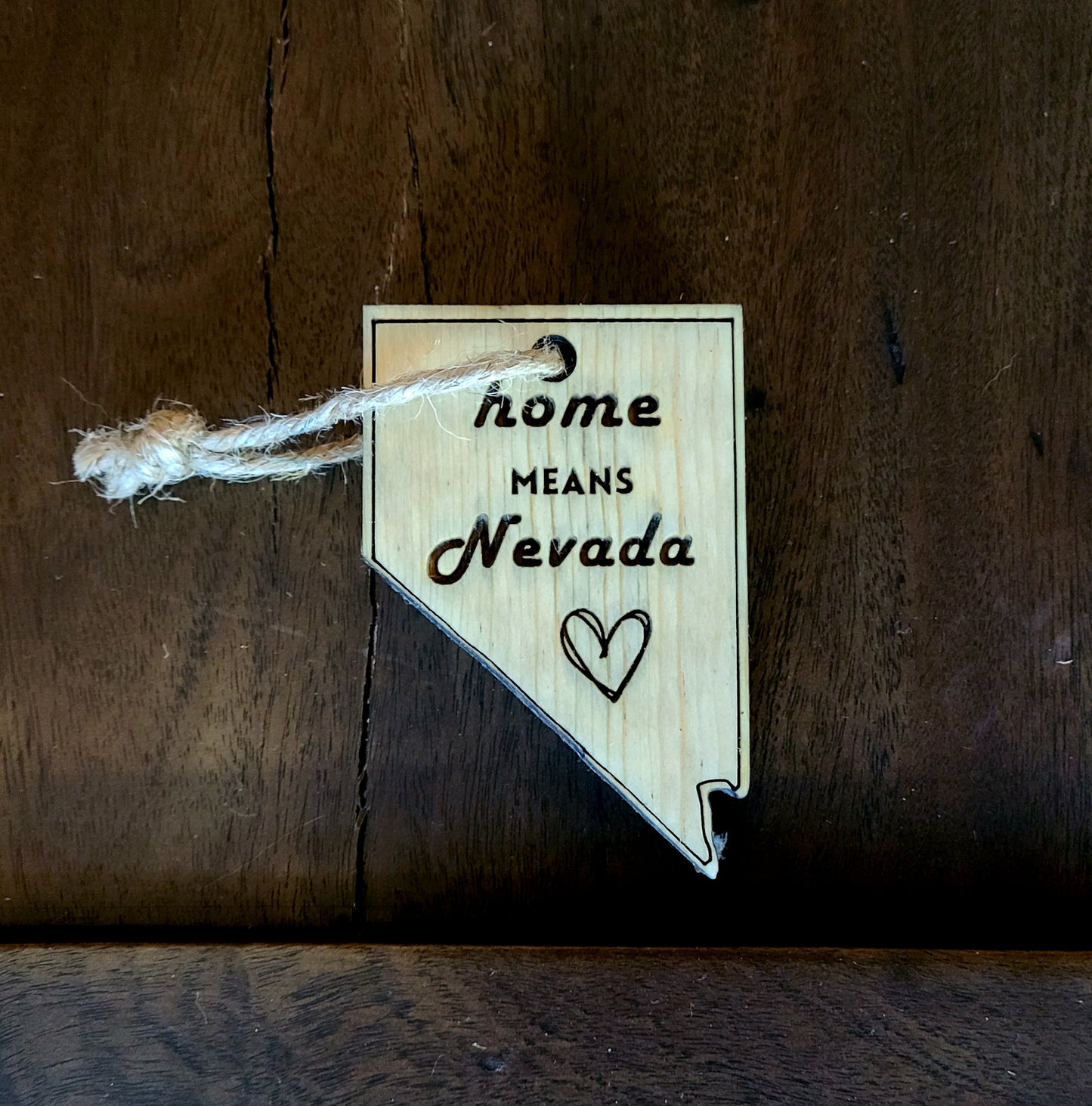 State Nevada Shape Wood Ornament Sign Cutout Rustic