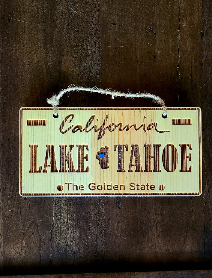 CA Rustic Wood License Plate