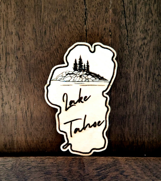 Lake Tahoe Wood Magnet