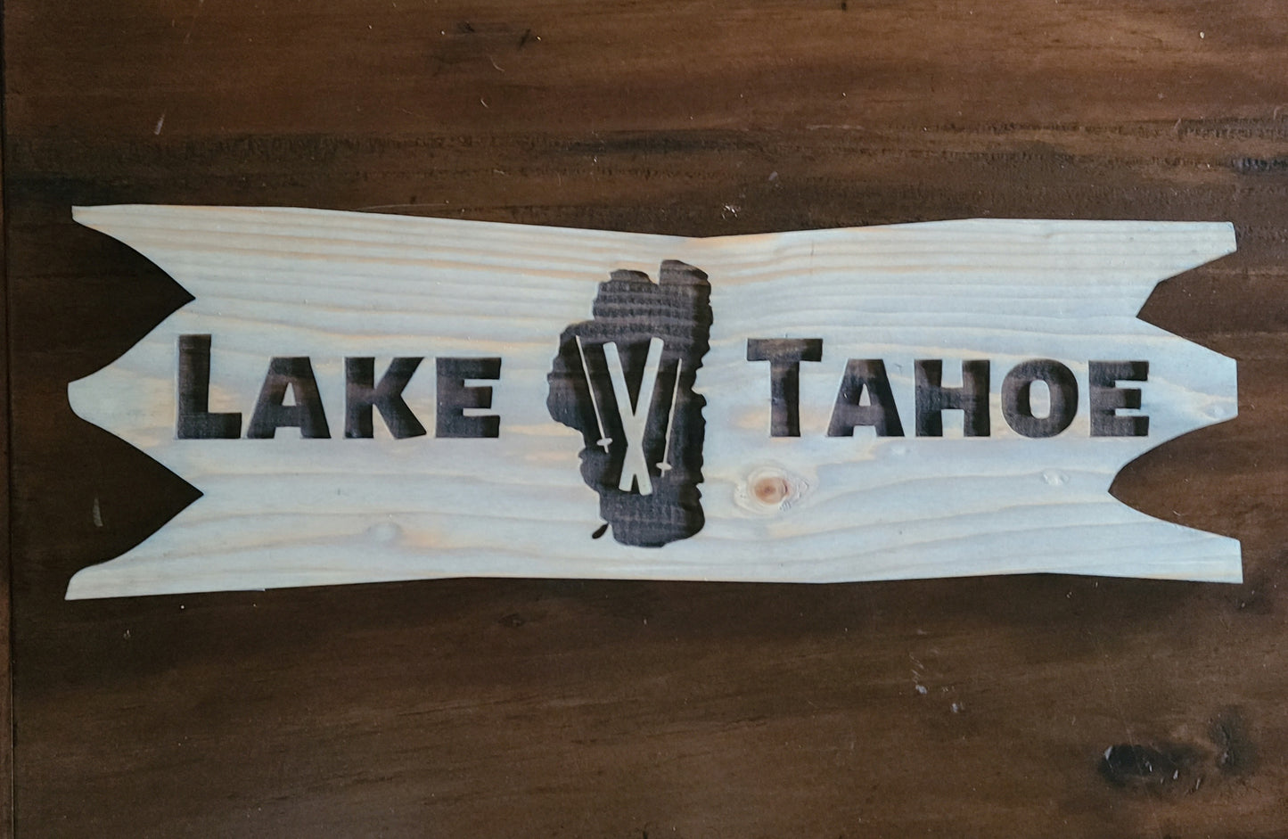 Rustic Engraved Lake Tahoe Sign