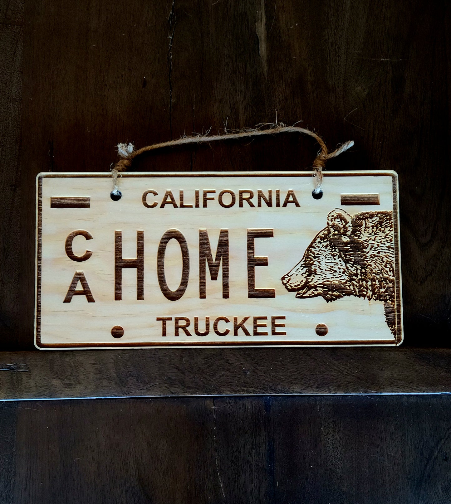 CA Rustic Wood License Plate