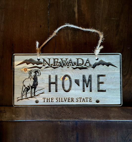 NV Rustic Wood License Plate